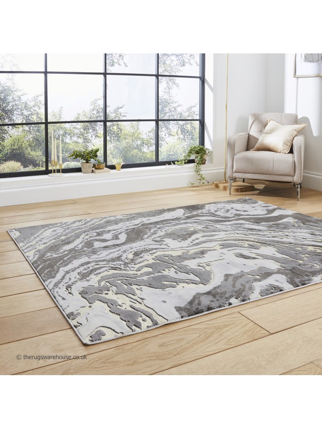 Apollo Marble Grey Gold Rug - 3