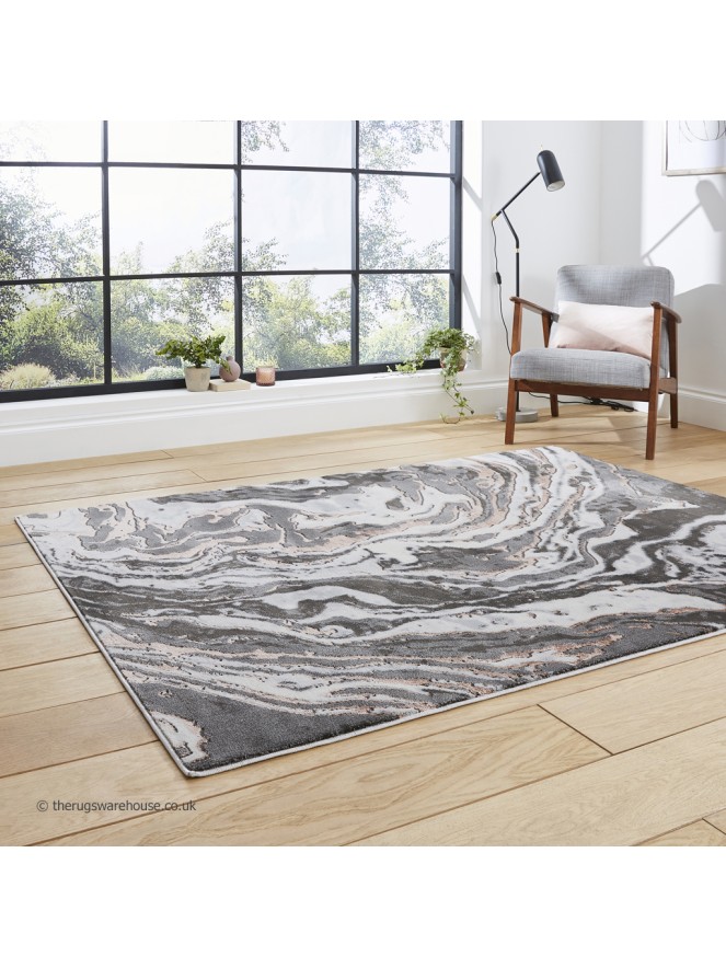 Apollo Marble Grey Rose Rug - 3