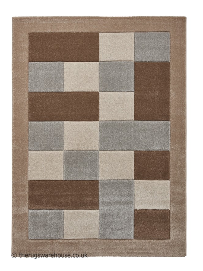 Brooklyn Blocks Beige Grey Rug - 10