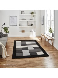 Brooklyn Blocks Black Grey Rug - Thumbnail - 2