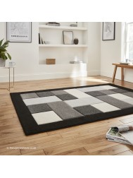 Brooklyn Blocks Black Grey Rug - Thumbnail - 3