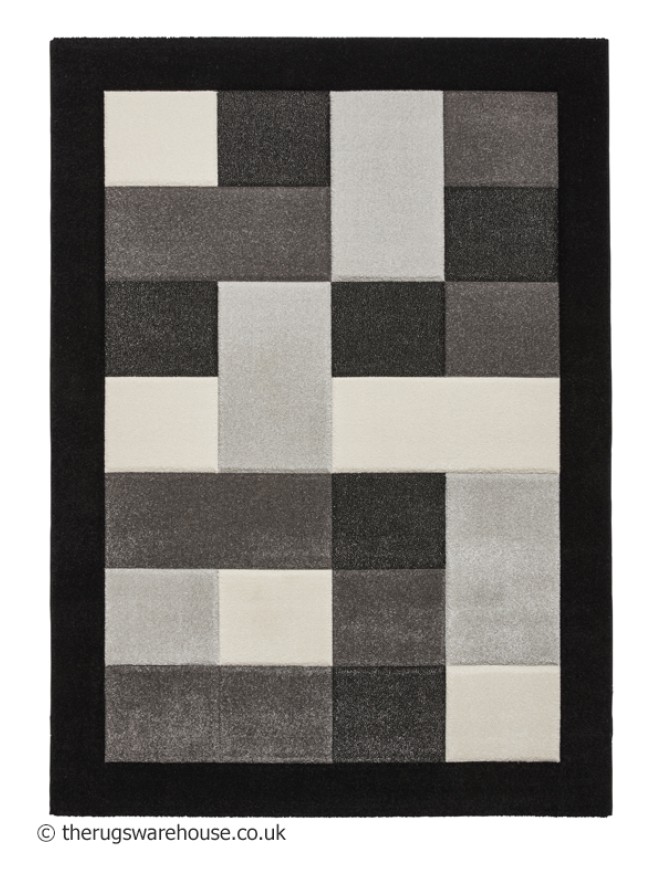 Brooklyn Blocks Black Grey Rug - 10