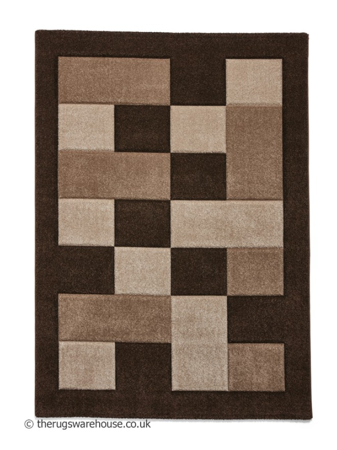 Brooklyn Blocks Brown Beige Rug - 10