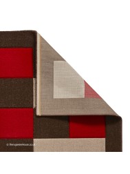 Brooklyn Blocks Brown Red Rug - Thumbnail - 4