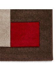 Brooklyn Blocks Brown Red Rug - Thumbnail - 5