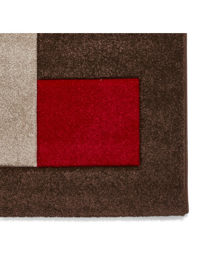 Brooklyn Blocks Brown Red Rug - 5