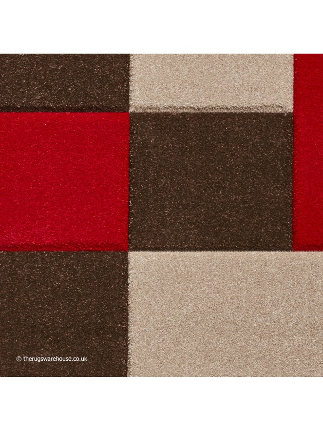 Brooklyn Blocks Brown Red Rug - 6