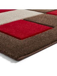 Brooklyn Blocks Brown Red Rug - Thumbnail - 7