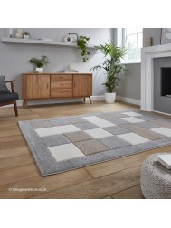 Brooklyn Blocks Grey Beige Rug - Thumbnail - 3