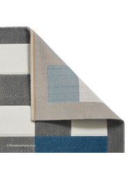 Brooklyn Blocks Grey Blue Rug - Thumbnail - 4