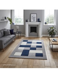 Brooklyn Blocks Grey Navy Rug - Thumbnail - 2