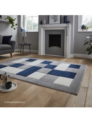 Brooklyn Blocks Grey Navy Rug - Thumbnail - 3