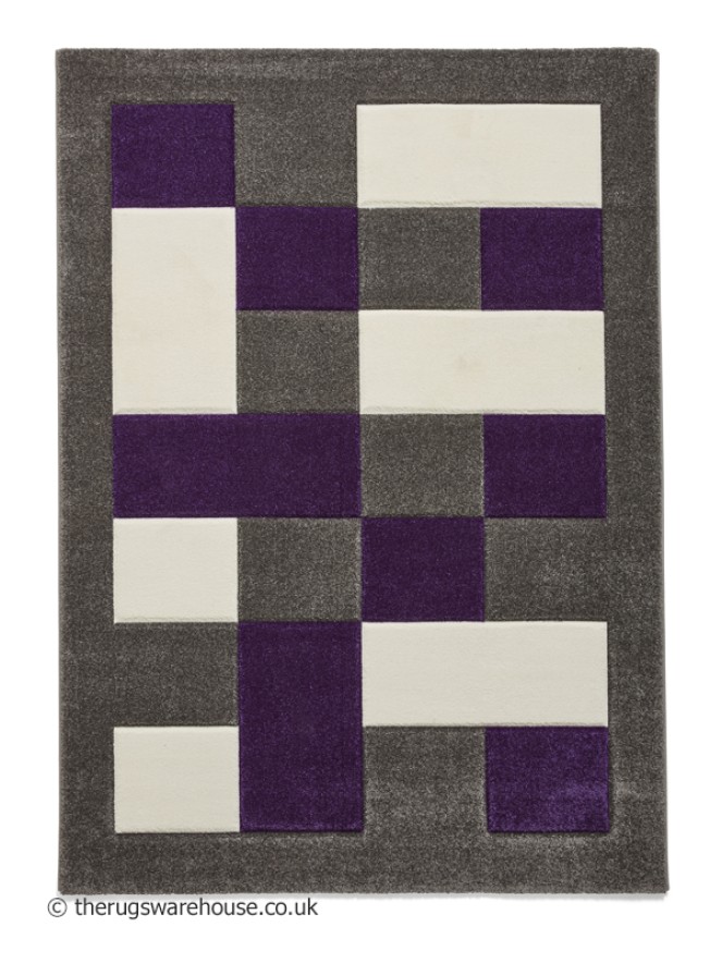 Brooklyn Blocks Grey Purple Rug - 10