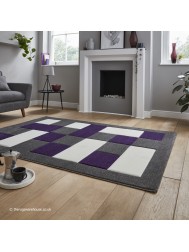 Brooklyn Blocks Grey Purple Rug - Thumbnail - 3