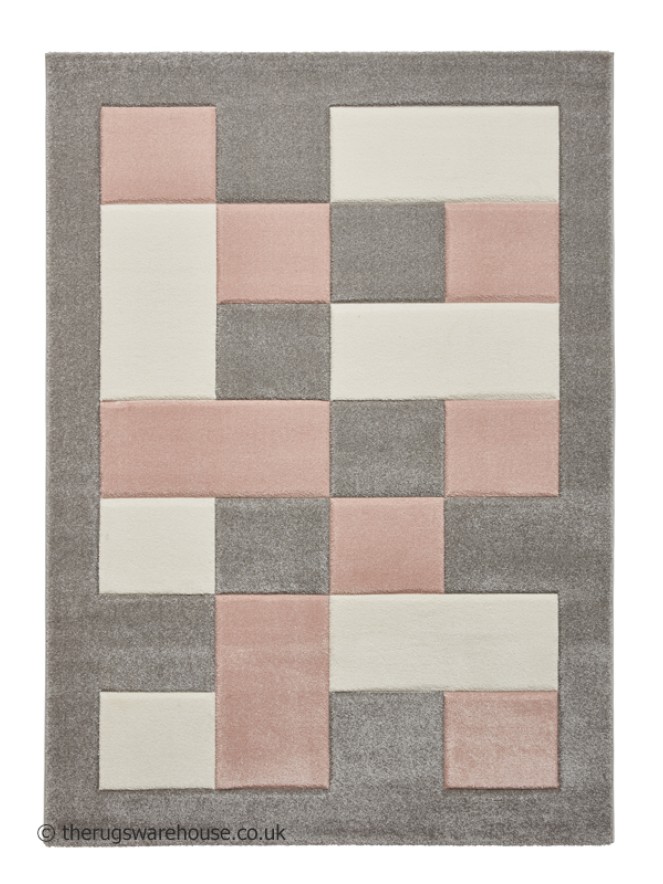 Brooklyn Blocks Grey Rose Rug - 10