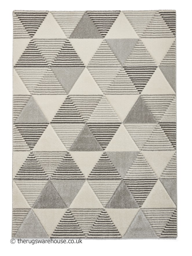 Brooklyn Triangles Grey Beige Rug - 10