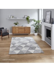 Brooklyn Triangles Grey Beige Rug - Thumbnail - 2