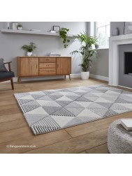 Brooklyn Triangles Grey Beige Rug - Thumbnail - 3