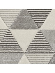 Brooklyn Triangles Grey Beige Rug - Thumbnail - 6