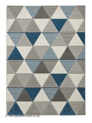 Brooklyn Triangles Grey Blue Rug - Thumbnail - 10