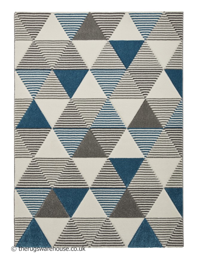 Brooklyn Triangles Grey Blue Rug - 10