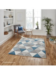 Brooklyn Triangles Grey Blue Rug - Thumbnail - 2