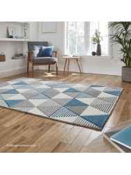 Brooklyn Triangles Grey Blue Rug - Thumbnail - 3