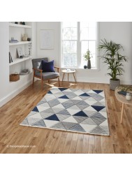 Brooklyn Triangles Grey Navy Rug - Thumbnail - 2