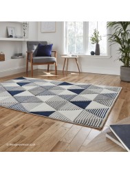 Brooklyn Triangles Grey Navy Rug - Thumbnail - 3