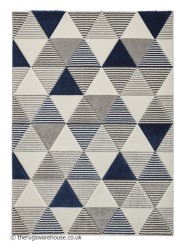 Brooklyn Triangles Grey Navy Rug - Thumbnail - 10