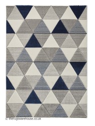 Brooklyn Triangles Grey Navy Rug - Thumbnail - 10