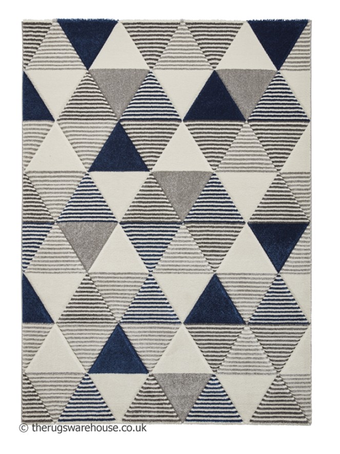 Brooklyn Triangles Grey Navy Rug - 10