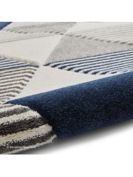 Brooklyn Triangles Grey Navy Rug - Thumbnail - 9