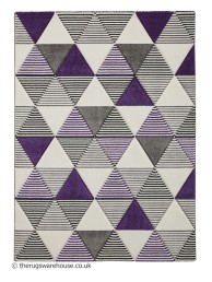 Brooklyn Triangles Grey Purple Rug - Thumbnail - 10
