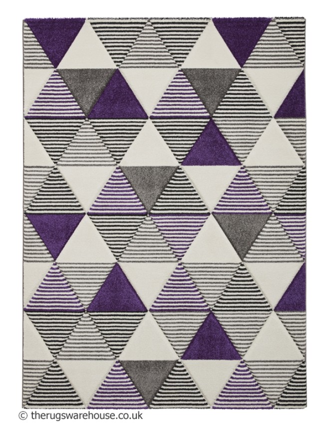 Brooklyn Triangles Grey Purple Rug - 10