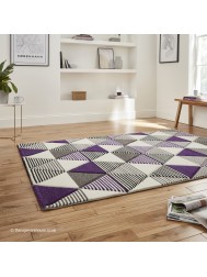 Brooklyn Triangles Grey Purple Rug - Thumbnail - 2