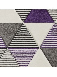 Brooklyn Triangles Grey Purple Rug - Thumbnail - 6