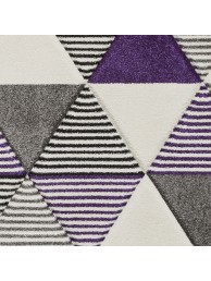 Brooklyn Triangles Grey Purple Rug - Thumbnail - 6