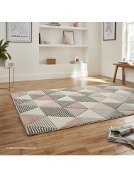 Brooklyn Triangles Grey Rose Rug - Thumbnail - 3