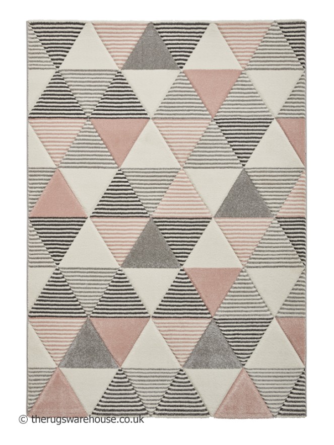 Brooklyn Triangles Grey Rose Rug - 10