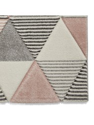 Brooklyn Triangles Grey Rose Rug - Thumbnail - 5