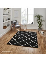 Brooklyn Diamond Black White Rug - Thumbnail - 2