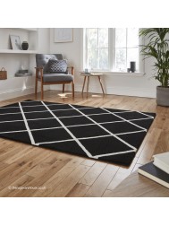 Brooklyn Diamond Black White Rug - Thumbnail - 3