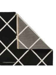 Brooklyn Diamond Black White Rug - Thumbnail - 4