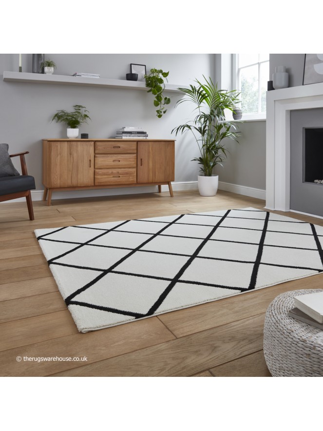 Brooklyn Diamond Cream Black Rug - 3