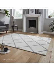 Brooklyn Diamond Cream Grey Rug - Thumbnail - 3