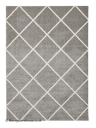 Brooklyn Diamond Grey Cream Rug - Thumbnail - 10