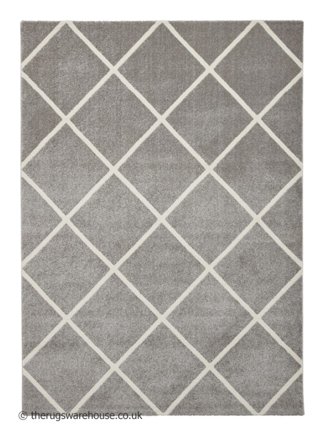 Brooklyn Diamond Grey Cream Rug - 10