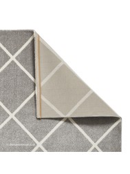 Brooklyn Diamond Grey Cream Rug - Thumbnail - 4