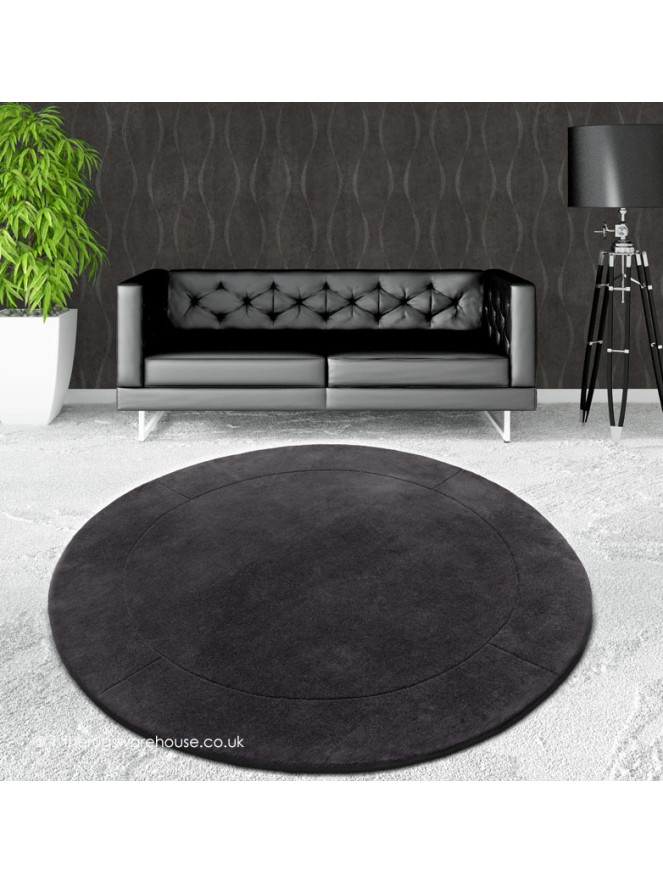 Helsinki Charcoal Circle Rug - 2